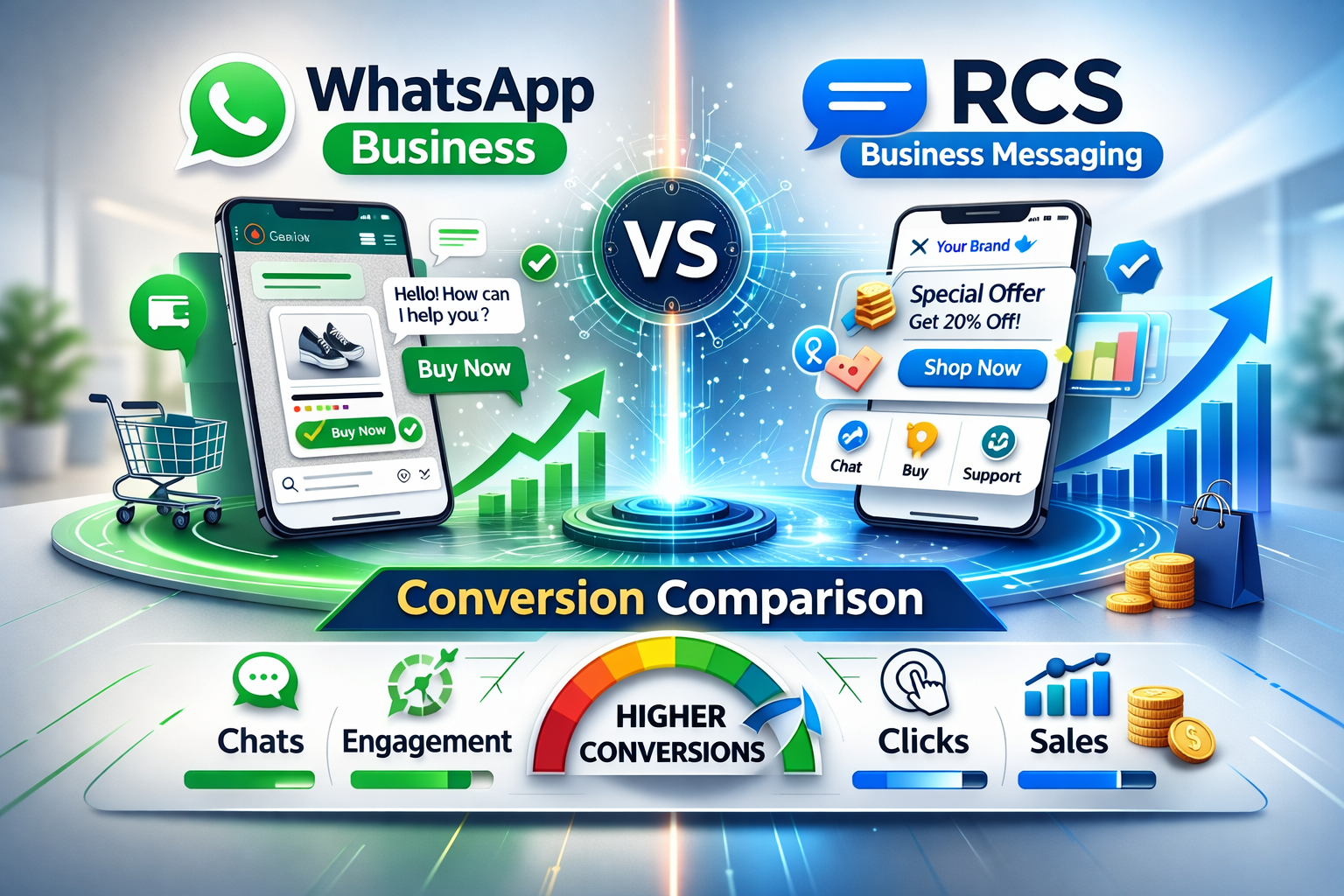 RCS vs WhatsApp vs SMS: Conversion Comparison 2026